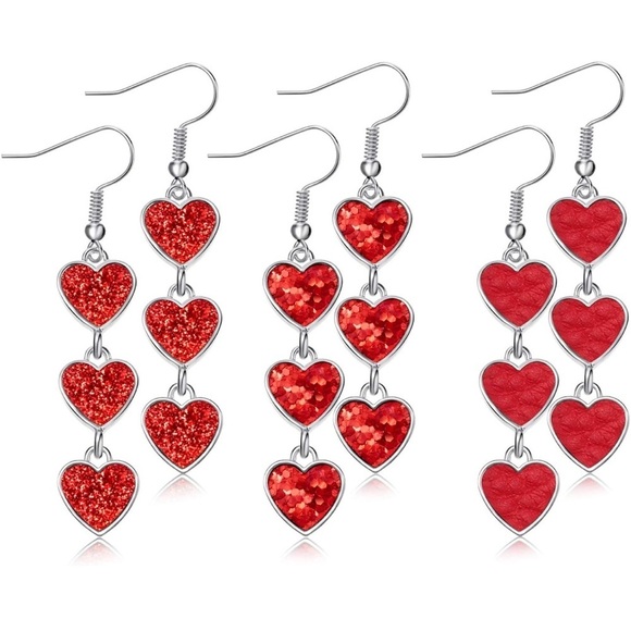 Jewelry - Heart Dangle Earrings NWT